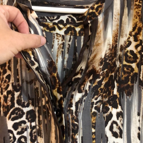 Vintage George Roth Silk Animal Print Blouse - Picture 5 of 7